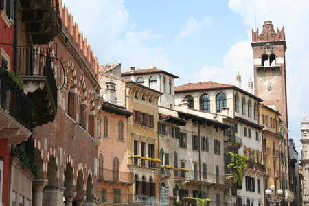Italian Architecture in Verona Italy の写真素材