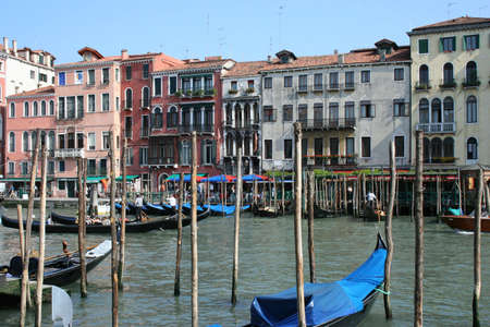 Gondolas in Venice Italyの写真素材