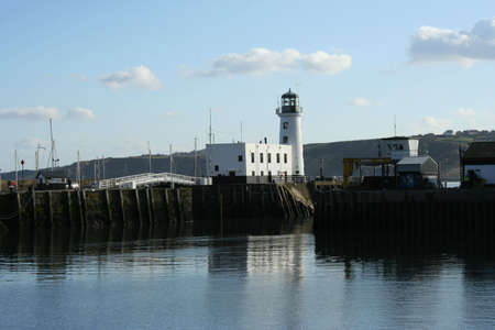 View of Scarborough lighthouse. North Yorkshire UKの写真素材