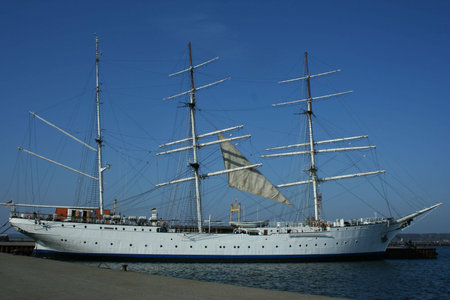 Sailing Ship at a pier in Stralsund Germany