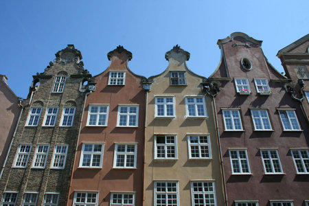 Facade of houses in Gdansk Poland