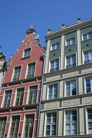 Facade of houses in Gdansk Poland