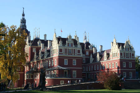 Castle of Fuerst Pueckler in Bad Muskau in Germany の写真素材