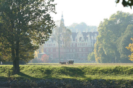 Castle of Fuerst Pueckler in Bad Muskau in Germanyの写真素材