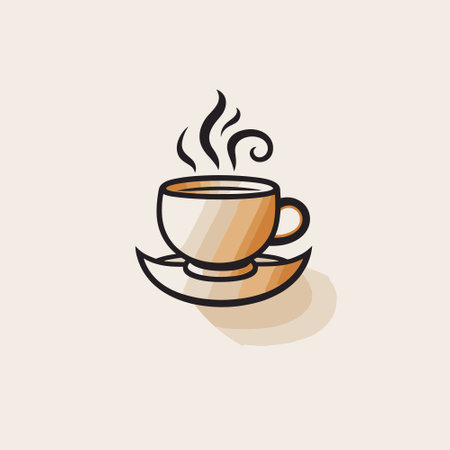 Coffee cup icon. Vector illustration of a cup of coffee.のイラスト素材
