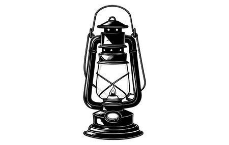 Vintage oil lantern isolated on a white background. Vector illustration.のイラスト素材