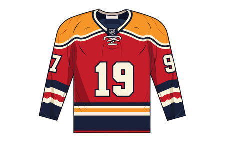 ice hockey jersey uniform vector, Hockey jersey flat illustration 2d vectorのイラスト素材
