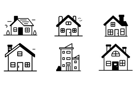 House vector icon, House Icon Set. Home vector illustration symbol.のイラスト素材