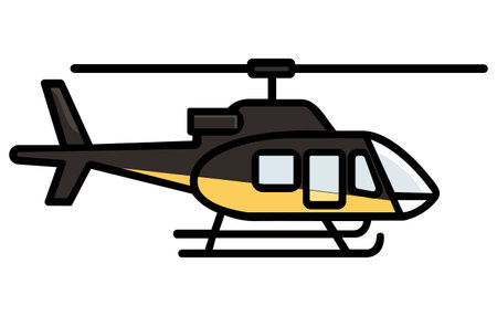 Helicopters Aircrafts Illustration, Flying Colorful Choppers, Air Transportation Flat Vector Illustrationのイラスト素材