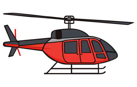 Helicopters Aircrafts Illustration, Flying Colorful Choppers, Air Transportation Flat Vector Illustrationのイラスト素材