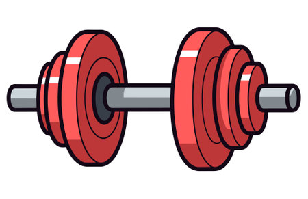 Flat Dumbbell Icon, Gym Fitness elements vector illustration.のイラスト素材