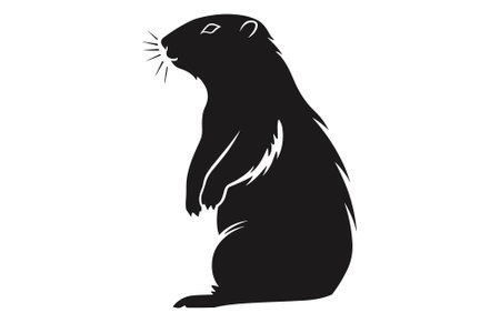 Groundhog silhouette design, groundhog black vector design ,groundhog marmot silhouette.のイラスト素材