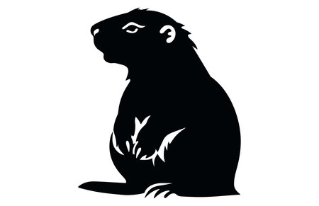 Groundhog Thinking silhouette design, groundhog Thinking black vector design ,