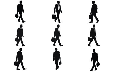 Business Man Walking, man walking with a briefcaseのイラスト素材