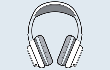 Headphones wireless vector isolated. Youth fashion hipster cool headphones illustration in minimalist style.のイラスト素材