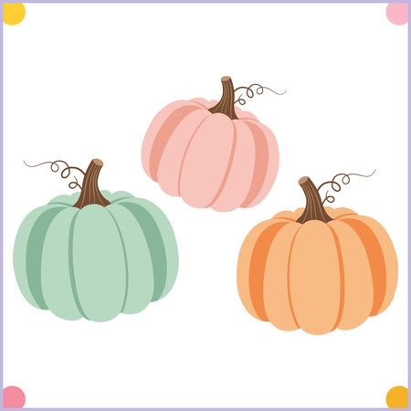 Autumn Pumpkin Collection Vector Clipart Setのイラスト素材