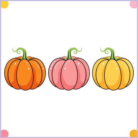 Seasonal Pumpkin Pack Cartoon Illustrationのイラスト素材