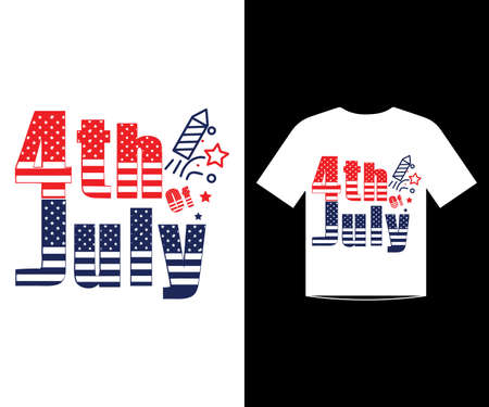4th July t-shirt design template vector for happy independence dayのイラスト素材