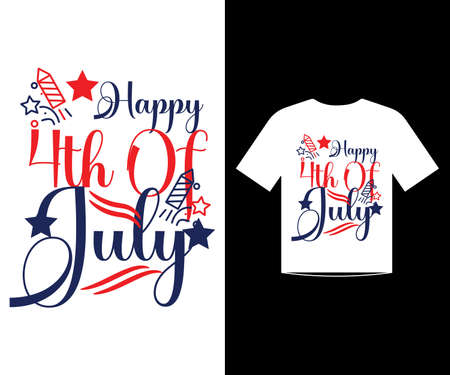 4th July t-shirt design template vector for happy independence dayのイラスト素材