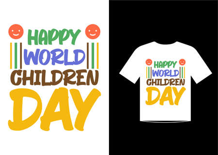 Happy childrens day t shirt design template vectorのイラスト素材