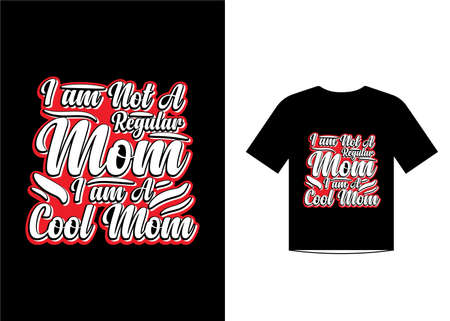 Cool mom love quotes t shirt template design vectorのイラスト素材