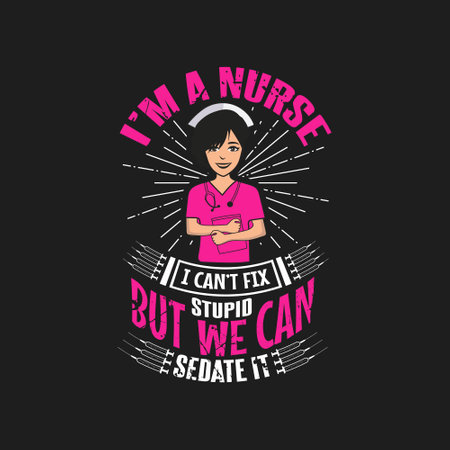 Nurse typographic quotes design vector.のイラスト素材