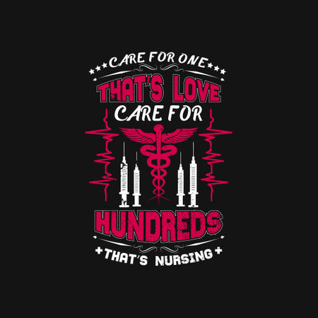 Nurse typographic t shirt design vector - nursing t shirt designのイラスト素材