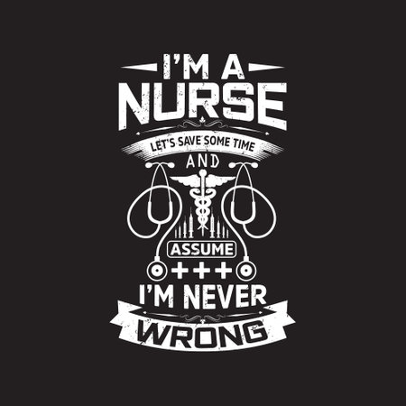 Nurse typographic t shirt design vector - nursing t shirt designのイラスト素材