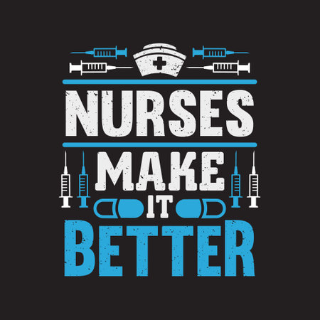 Nurse typographic vector t shirt design.のイラスト素材