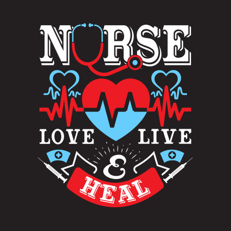 Nurse typographic vector t shirt design.のイラスト素材