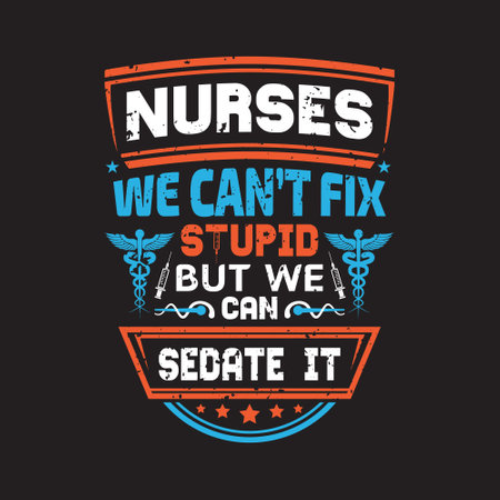 Nurse typographic vector t shirt design.のイラスト素材
