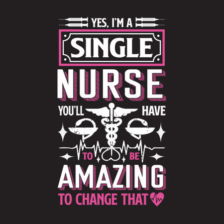 Nurse typographic vector t shirt design.のイラスト素材