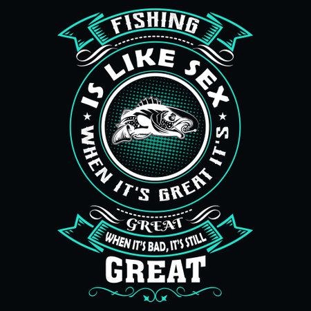 Fishing typographic vector t shirt design graphic.のイラスト素材