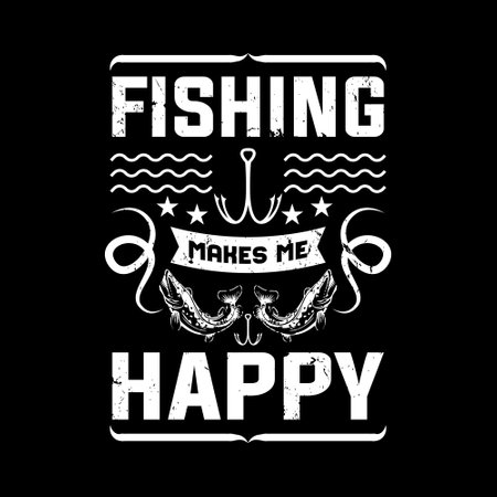 Fishing typographic t shirt design vector graphic.のイラスト素材