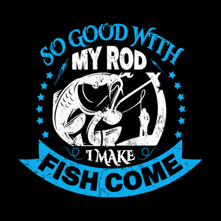 Fishing typographic t shirt design vector graphic.のイラスト素材
