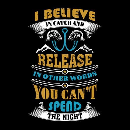 Fishing typographic t shirt design vector graphic.のイラスト素材