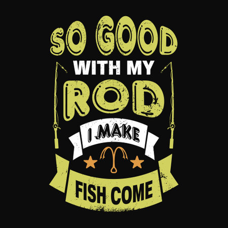 Fishing typographic t shirt design vector graphic.のイラスト素材