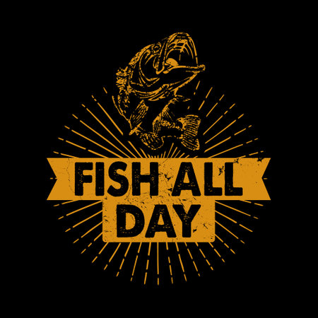 Fishing typographic t shirt design vector graphic.のイラスト素材