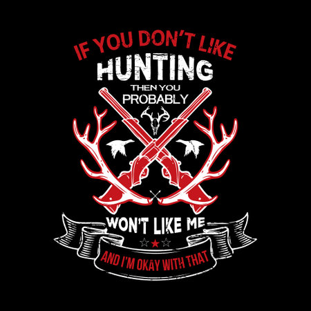 Hunting typographic t shirt design vector graphic.のイラスト素材