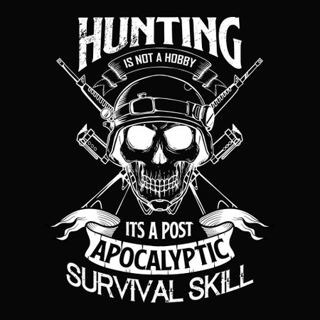 Hunting typographic t shirt design vector graphic.のイラスト素材