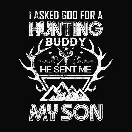 Hunting typographic t shirt design vector graphic.のイラスト素材