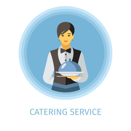 female caterer illustrations, royalty-free vector... Vector of Waitress flat vector - ID:1-124102844 - Royalty Free Image ...