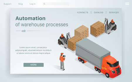Banner Illustration Automation Warehouse Processes An Employee