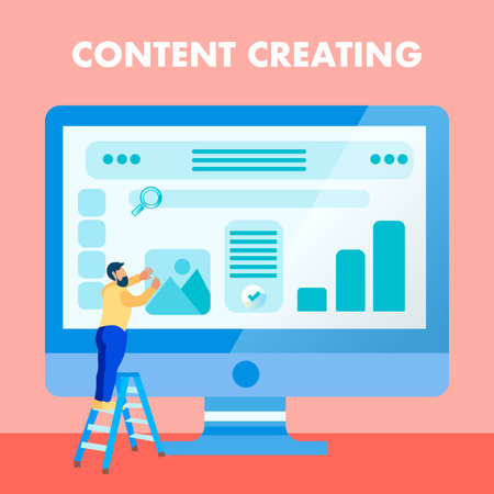 Website Content Creating Flat Social Media Banner Developer On