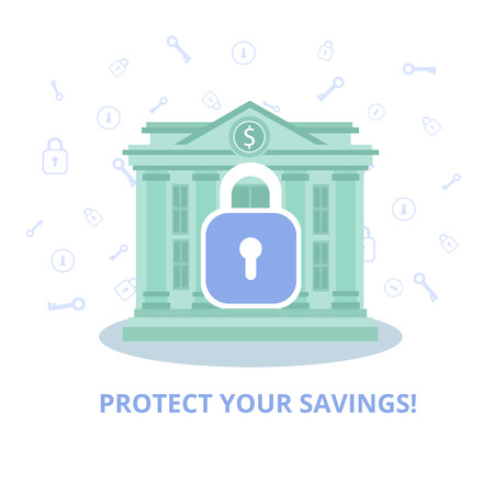 Protect Your Savings Advertising Banner Protection Against Hacker