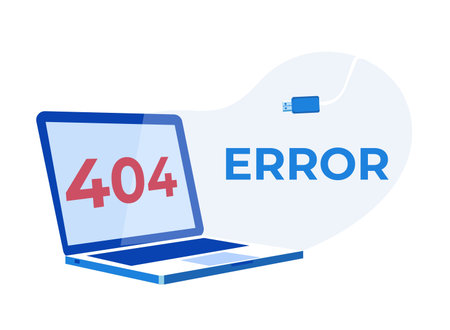 Open Laptop with 404 Number Error on Screen. Page Not Found Mistake. Webpage under Construction....