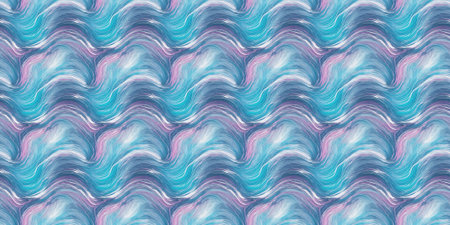 Seamless pattern with abstract waves in blue and pink colors.