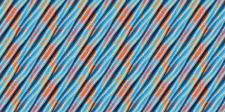 Seamless pattern with blue and red striped straws in rows
