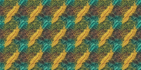 Seamless pattern with abstract shapes in green and blue colors.