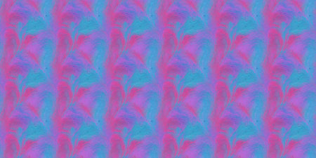 Seamless pattern with abstract wavy lines in pink, blue and turquoise colors